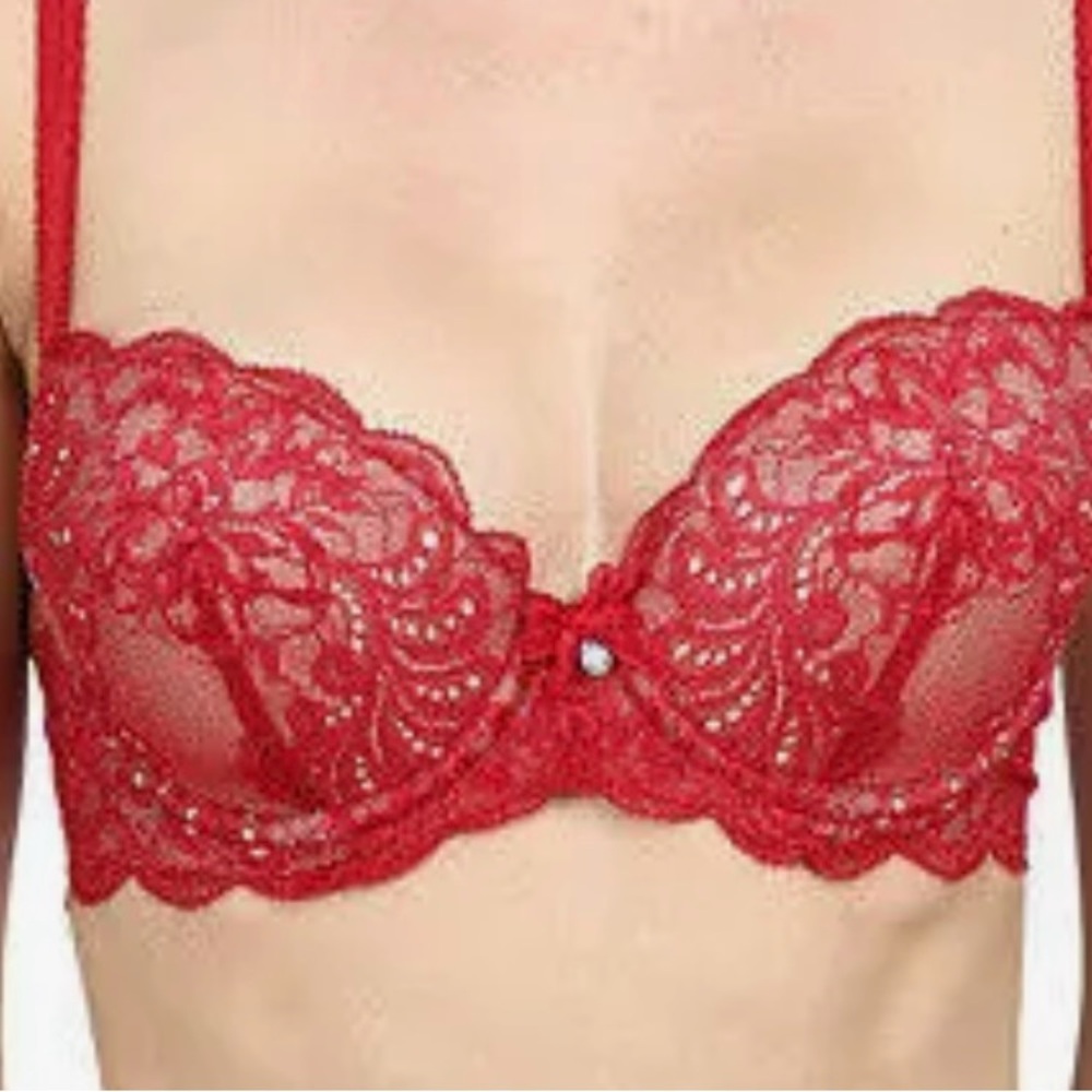 Le Mystere Sophia Women's Lace Full Fit Seamless Bra - Peach - Picture 11 of 14